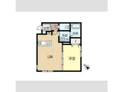 ケイアイV(1LDK/3階)の間取り写真