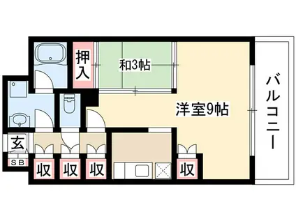 メイビル覚王山(ワンルーム/1階)の間取り写真