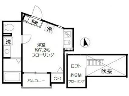 ヌーヴォープリエール(ワンルーム/3階)の間取り写真