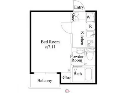 ソレイユ糀谷(1K/1階)の間取り写真