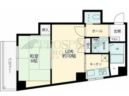 ボングービル(1LDK/9階)の間取り写真