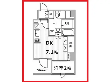 オルタナ押上(1DK/5階)の間取り写真