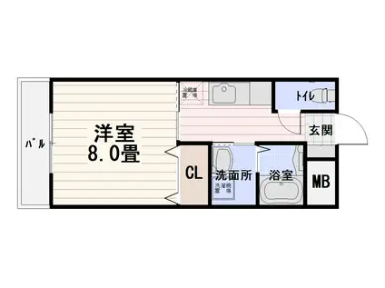アリエル文教(1K/5階)の間取り写真