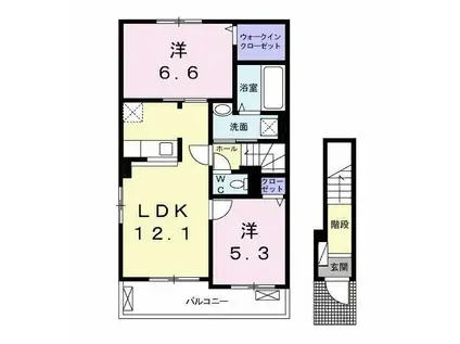 ラルージュ(2LDK/2階)の間取り写真