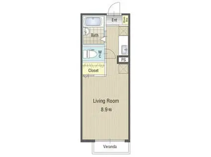 U・TOPIA16(ワンルーム/1階)の間取り写真