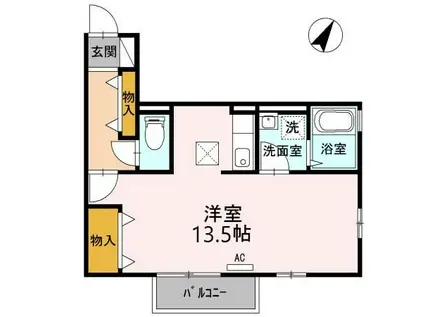 ボナールKII(ワンルーム/1階)の間取り写真