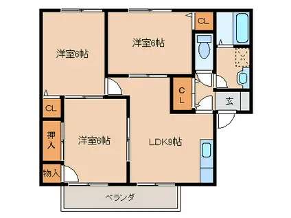 セジュール藤光A(3DK/2階)の間取り写真