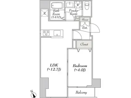 ルミーク根岸 100(1LDK/4階)の間取り写真