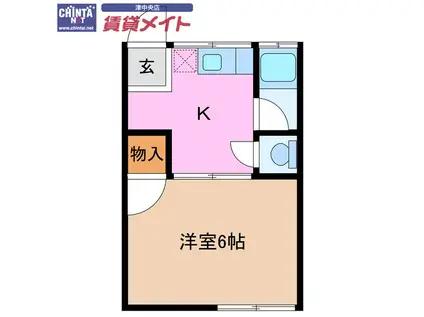 ハイテイル江戸橋(1K/1階)の間取り写真