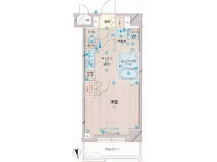 ルーブル上板橋(1K/1階)の間取り写真