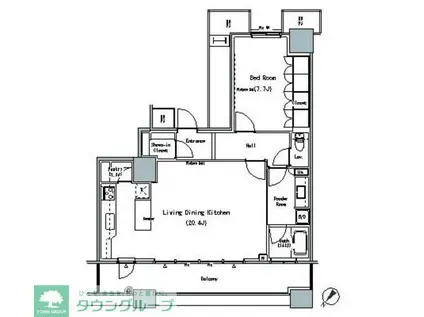 THE TOKYO TOWERS MIDTOWER(1SLDK/30階)の間取り写真