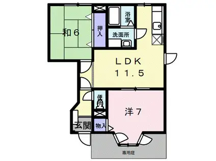 メゾン・リーブ(2LDK/1階)の間取り写真