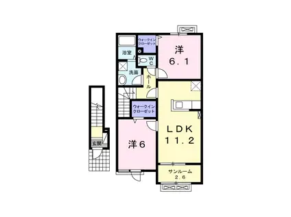 ラ ルーチェ(2LDK/2階)の間取り写真