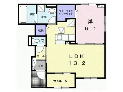 毛見アパート(1LDK/1階)の間取り写真