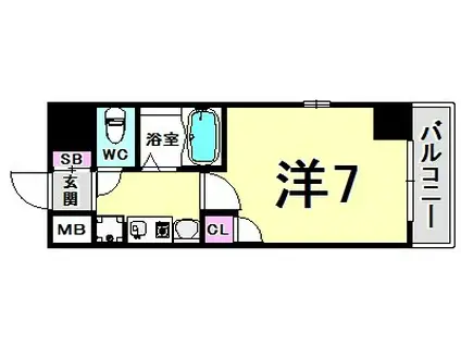 エステムコート新神戸エリタージュ(1K/5階)の間取り写真