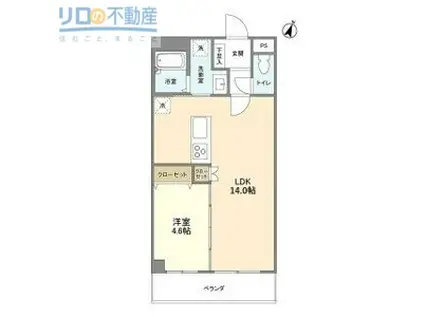 グランジュテ寺畑(1LDK/3階)の間取り写真