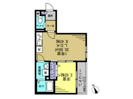 コンフォーティア(1LDK/1階)の間取り写真