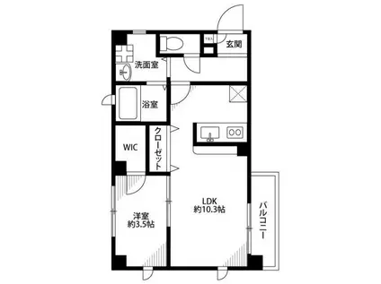 アンプルールフェール クローバ(1LDK/2階)の間取り写真