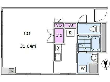 RE-FLAT(1K/4階)の間取り写真