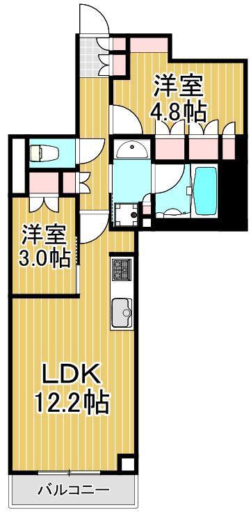 ALIVIS綾瀬(2LDK/3階)の間取り写真