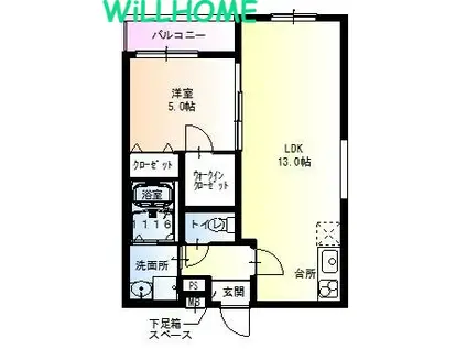 フジパレス吹屋町II番館(1LDK/1階)の間取り写真