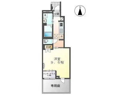 森本2丁目アパートII(1K/1階)の間取り写真