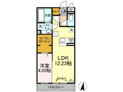D-ROOM倉賀野町(1LDK/2階)の間取り写真