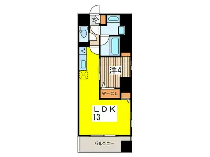 クレール日本橋(1LDK/11階)の間取り写真