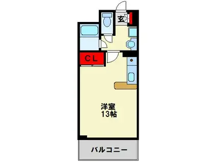 マーサハイツIII(ワンルーム/1階)の間取り写真