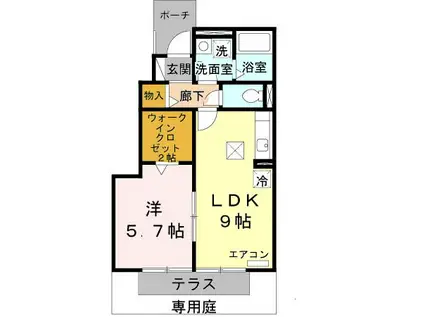 アネックスハイブリッジ(1LDK/1階)の間取り写真