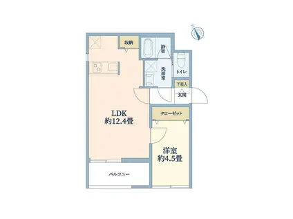 ウェルスクエア吹田(1LDK/3階)の間取り写真