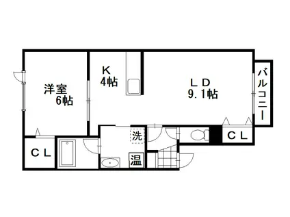 BUENA CA SA(1LDK/1階)の間取り写真