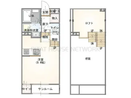 エバリュード・カーサ(1K/2階)の間取り写真
