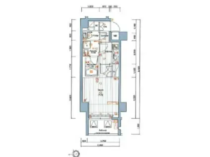 PREMIUM CUBE G 四谷左門町(1K/6階)の間取り写真