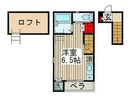 DREAM1(ワンルーム/2階)の間取り写真