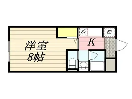 フレッシュタウンスギモト(1K/1階)の間取り写真