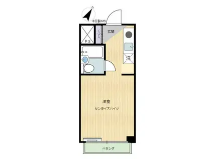 サンライズハイツ(ワンルーム/3階)の間取り写真
