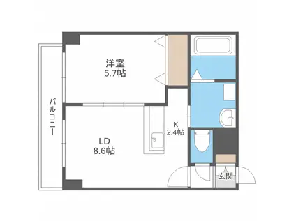 レゾ札幌(1LDK/8階)の間取り写真