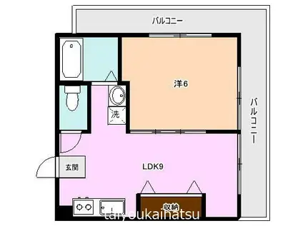 エクシード鴨池(1LDK/4階)の間取り写真