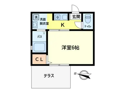 グリーンガーデン(1K/1階)の間取り写真