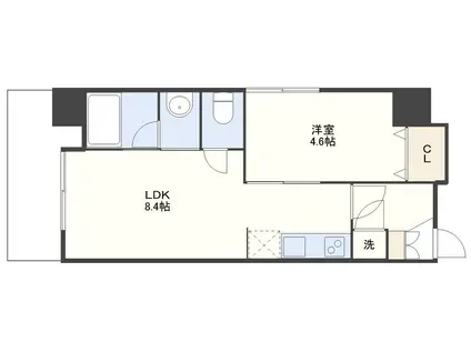 CRECIA KATSUYAMA(1LDK/8階)の間取り写真