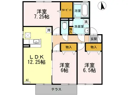 リビングタウン江戸屋敷 C(3LDK/1階)の間取り写真