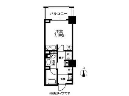 レジディア中落合B棟(ワンルーム/2階)の間取り写真