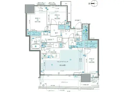幕張ベイパーク ライズゲートタワー(3LDK/21階)の間取り写真