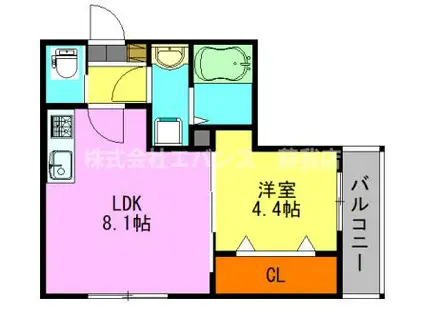 EVITA(1LDK/3階)の間取り写真
