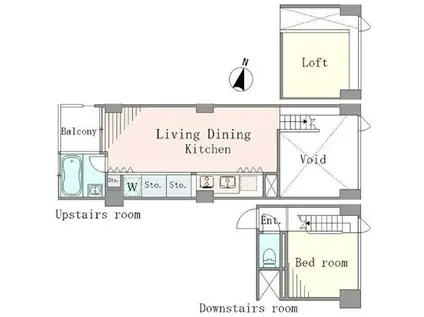 ベルメゾン南麻布GRAND(1SLDK/2階)の間取り写真