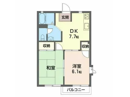 エクセレントハイムIV(2DK/1階)の間取り写真