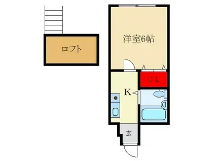 メゾン枚方I(1K/2階)の間取り写真