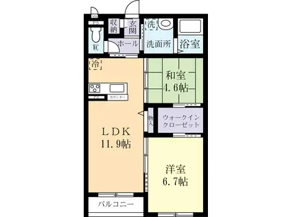 プリムローズ(2LDK/3階)の間取り写真