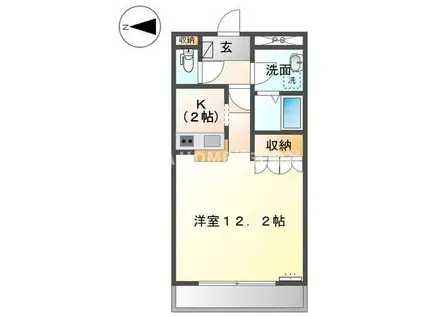 ロワール -LOIREー(1K/2階)の間取り写真